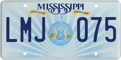 MS license plate LMJ075