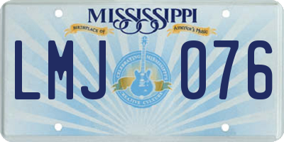 MS license plate LMJ076