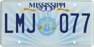MS license plate LMJ077
