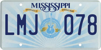 MS license plate LMJ078