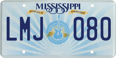 MS license plate LMJ080