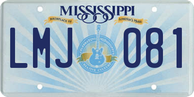 MS license plate LMJ081
