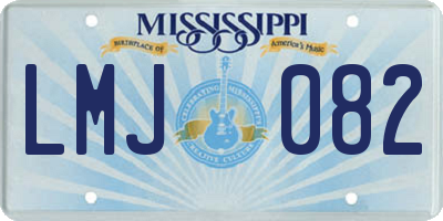 MS license plate LMJ082