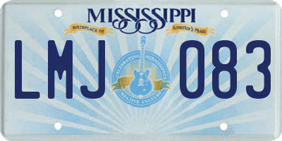 MS license plate LMJ083