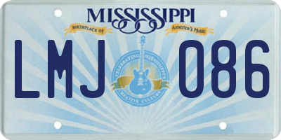 MS license plate LMJ086