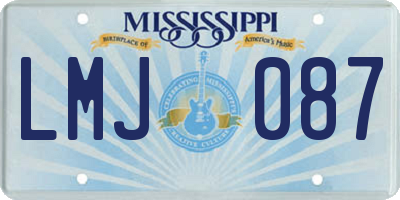 MS license plate LMJ087