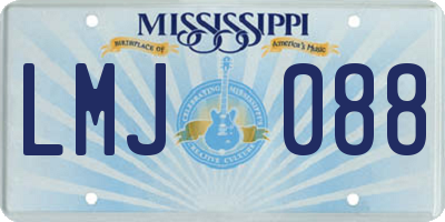 MS license plate LMJ088
