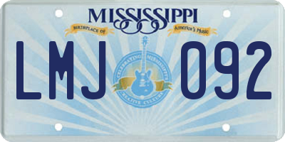 MS license plate LMJ092