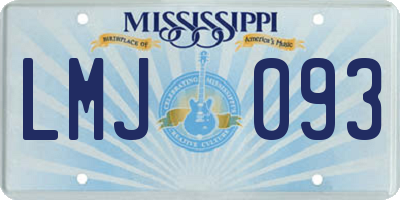 MS license plate LMJ093