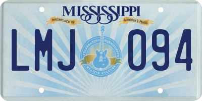 MS license plate LMJ094