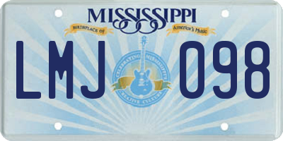 MS license plate LMJ098