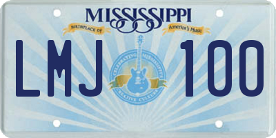 MS license plate LMJ100