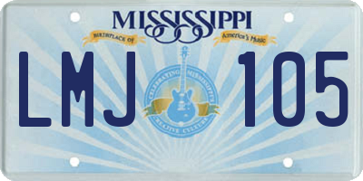 MS license plate LMJ105