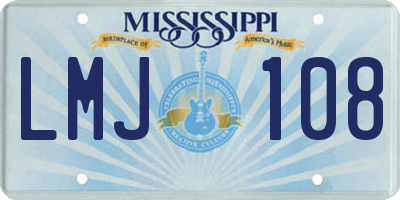 MS license plate LMJ108
