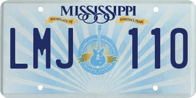 MS license plate LMJ110