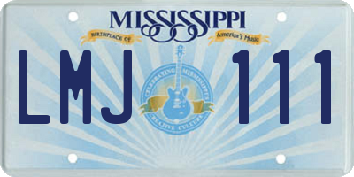 MS license plate LMJ111