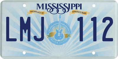 MS license plate LMJ112