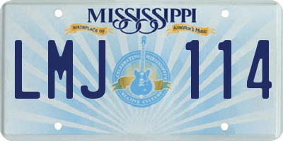 MS license plate LMJ114