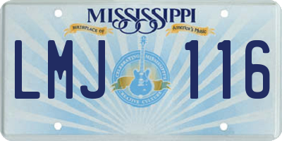 MS license plate LMJ116