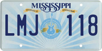 MS license plate LMJ118
