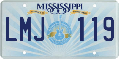 MS license plate LMJ119