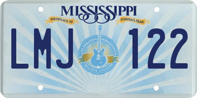MS license plate LMJ122