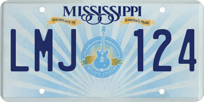 MS license plate LMJ124