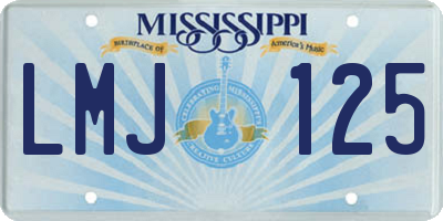 MS license plate LMJ125