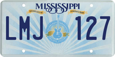 MS license plate LMJ127