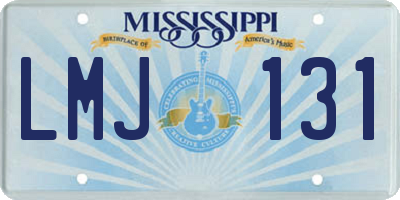MS license plate LMJ131