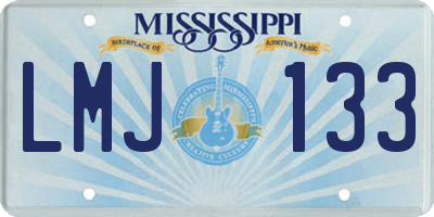 MS license plate LMJ133