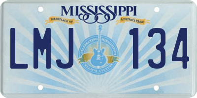 MS license plate LMJ134