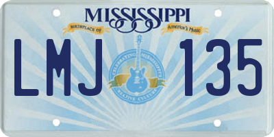 MS license plate LMJ135