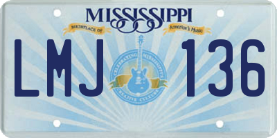 MS license plate LMJ136