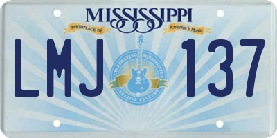 MS license plate LMJ137