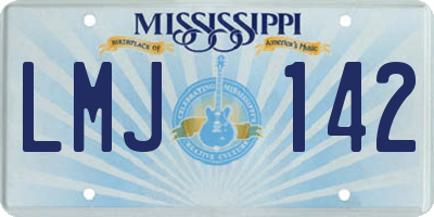MS license plate LMJ142