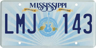 MS license plate LMJ143