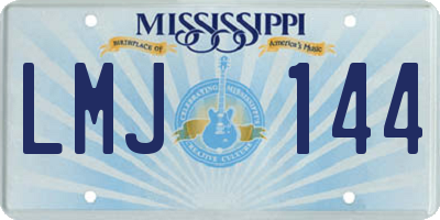 MS license plate LMJ144