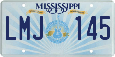 MS license plate LMJ145