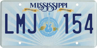 MS license plate LMJ154