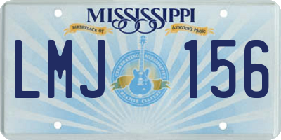 MS license plate LMJ156