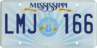 MS license plate LMJ166