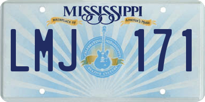 MS license plate LMJ171