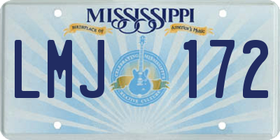 MS license plate LMJ172