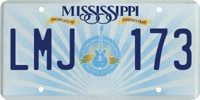 MS license plate LMJ173