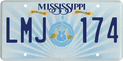 MS license plate LMJ174