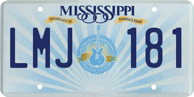 MS license plate LMJ181