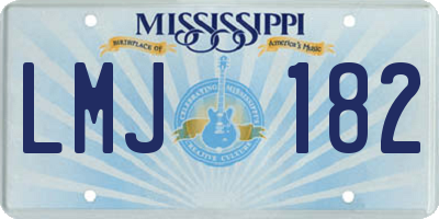 MS license plate LMJ182