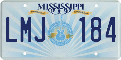 MS license plate LMJ184