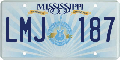 MS license plate LMJ187
